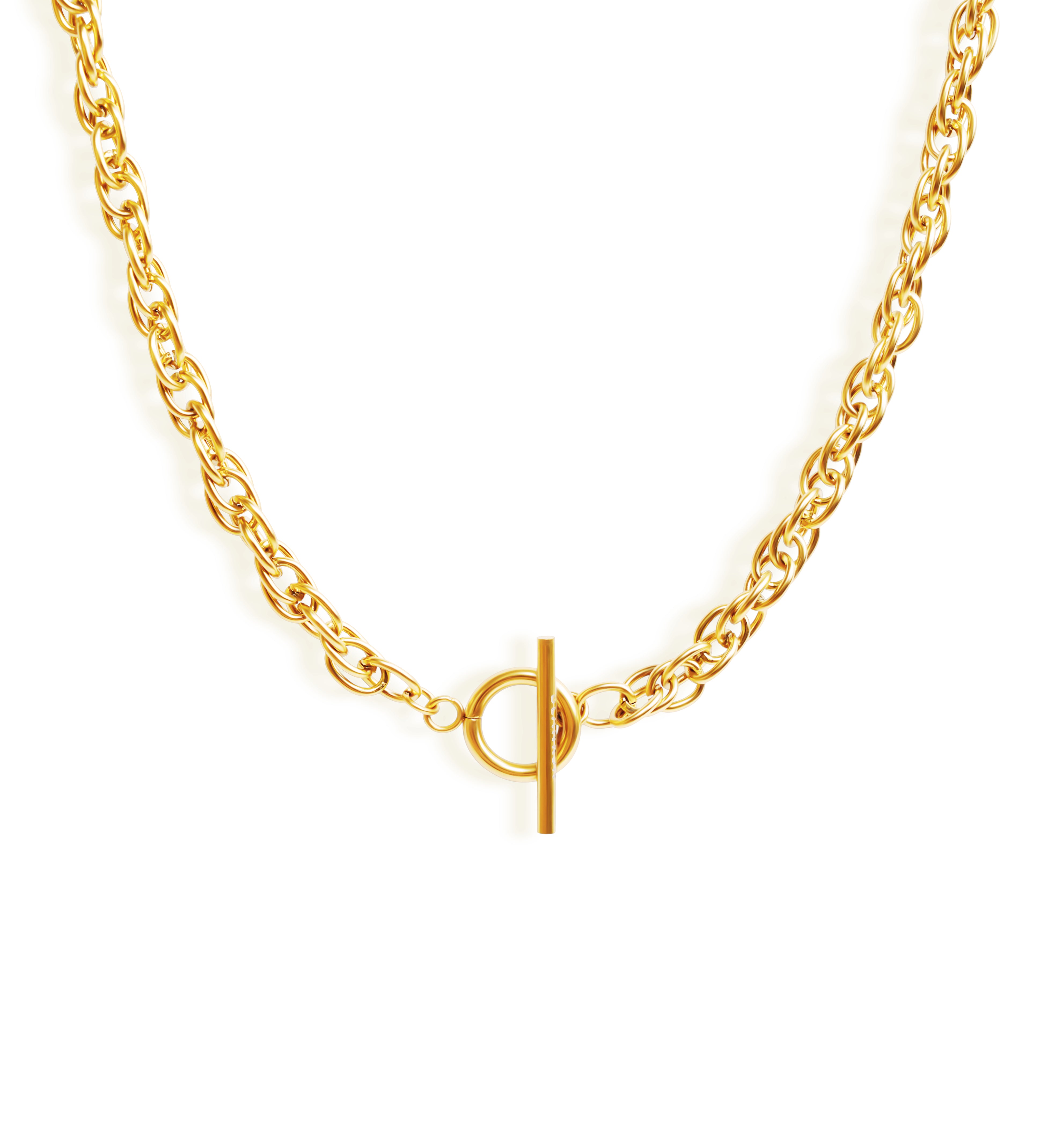 Linked Chain Stainless Steel Necklace in Gold – Symbolising strength, connection, and empowerment. [Motivational and inspirational jewellery], [beautiful jewellery].