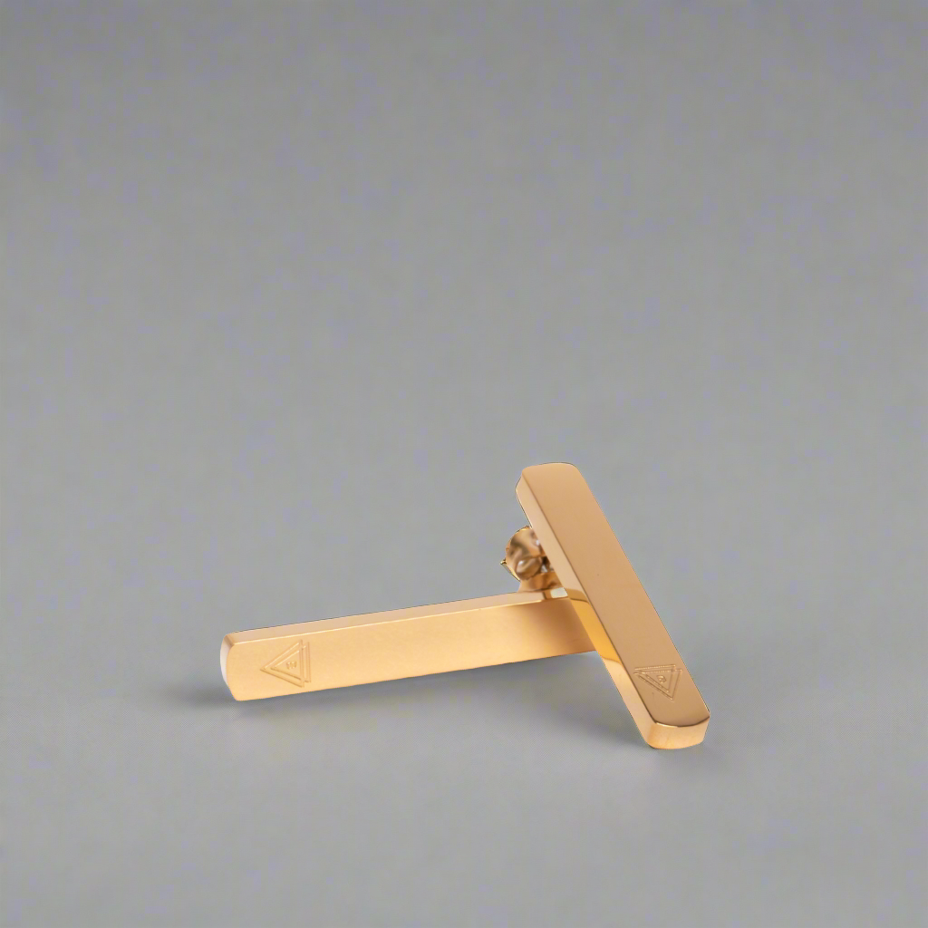 The 'I' Self Love Bar Drop Earrings Gold