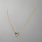 Strength Triangle Double Chain Necklace Gold | Inspirational Jewellery