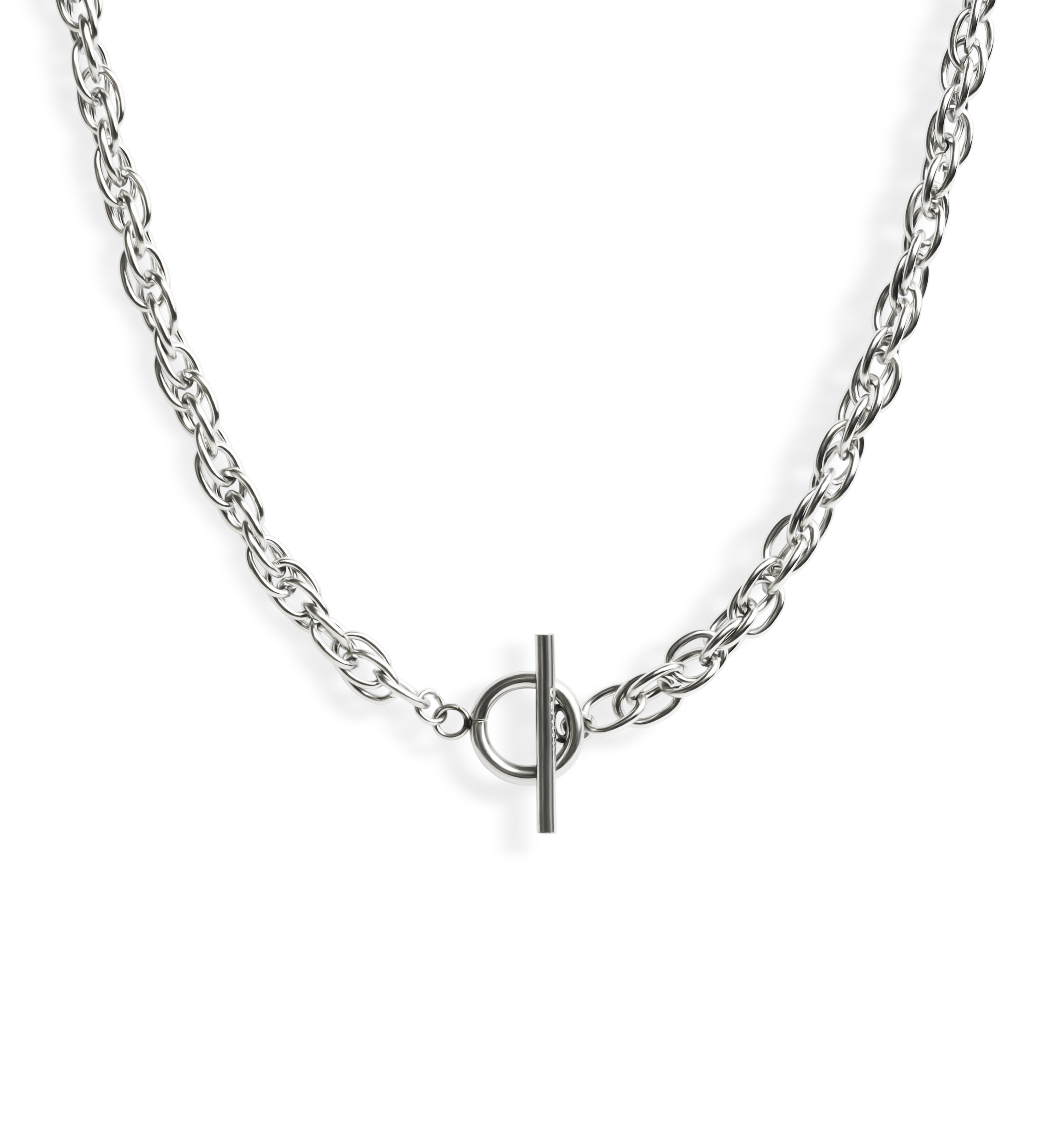 Linked Chain Stainless Steel Necklace In Silver, [motivational and inspirational Jewellery], [beautiful Jewellery]