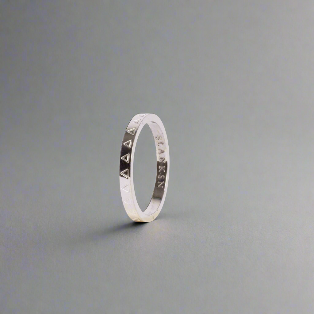Female Energy Triangle Engraved Ring Silver | Inspirational Jewellery