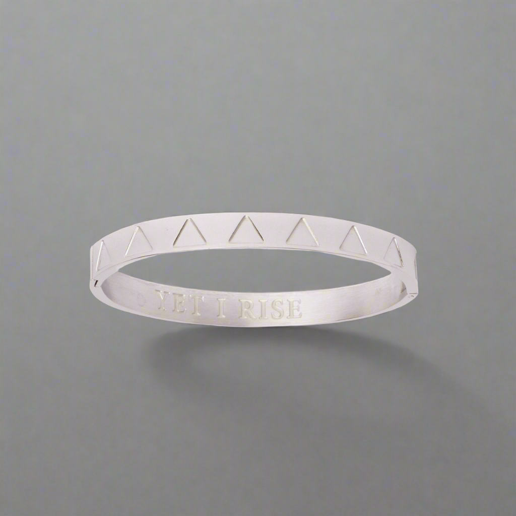 Yet I Rise Triangle Bangle Silver | Inspirational Jewellery