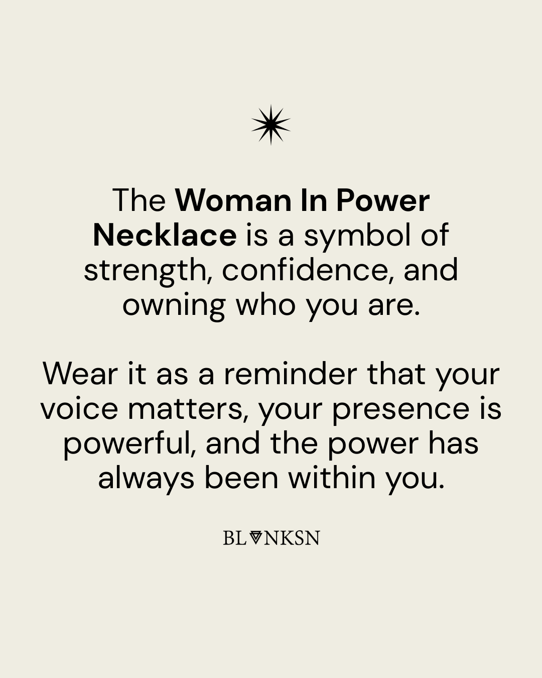 Woman In Power Necklace Gold - Blanksn Jewellery-[motivational and inspirational Jewellery]- [beautiful Jewellery]