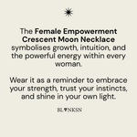 Female Empowerment Crescent Moon Necklace Silver (925 Sterling Silver) - Blanksn Jewellery-[motivational and inspirational Jewellery]- [beautiful Jewellery]