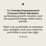 Female Empowerment Crescent Moon Necklace Silver (925 Sterling Silver) - Blanksn Jewellery-[motivational and inspirational Jewellery]- [beautiful Jewellery]