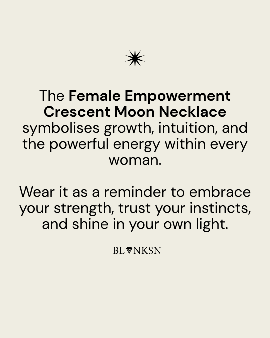 Female Empowerment Crescent Moon Necklace Gold (925 Sterling Silver) - Blanksn Jewellery-[motivational and inspirational Jewellery]- [beautiful Jewellery]