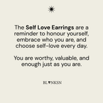 Self Love Bar Drop Earrings Silver - Blanksn Jewellery-[motivational and inspirational Jewellery]- [beautiful Jewellery]
