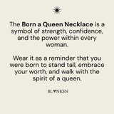 Born a Queen Necklace Gold - Blanksn Jewellery-[motivational and inspirational Jewellery]- [beautiful Jewellery]
