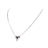 Strength Triangle Double Chain Necklace Silver - Blanksn Jewellery-[motivational and inspirational Jewellery]- [beautiful Jewellery]