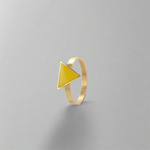 Happiness Yellow Triangle Ring Gold, [motivational and inspirational Jewellery], [beautiful Jewellery]