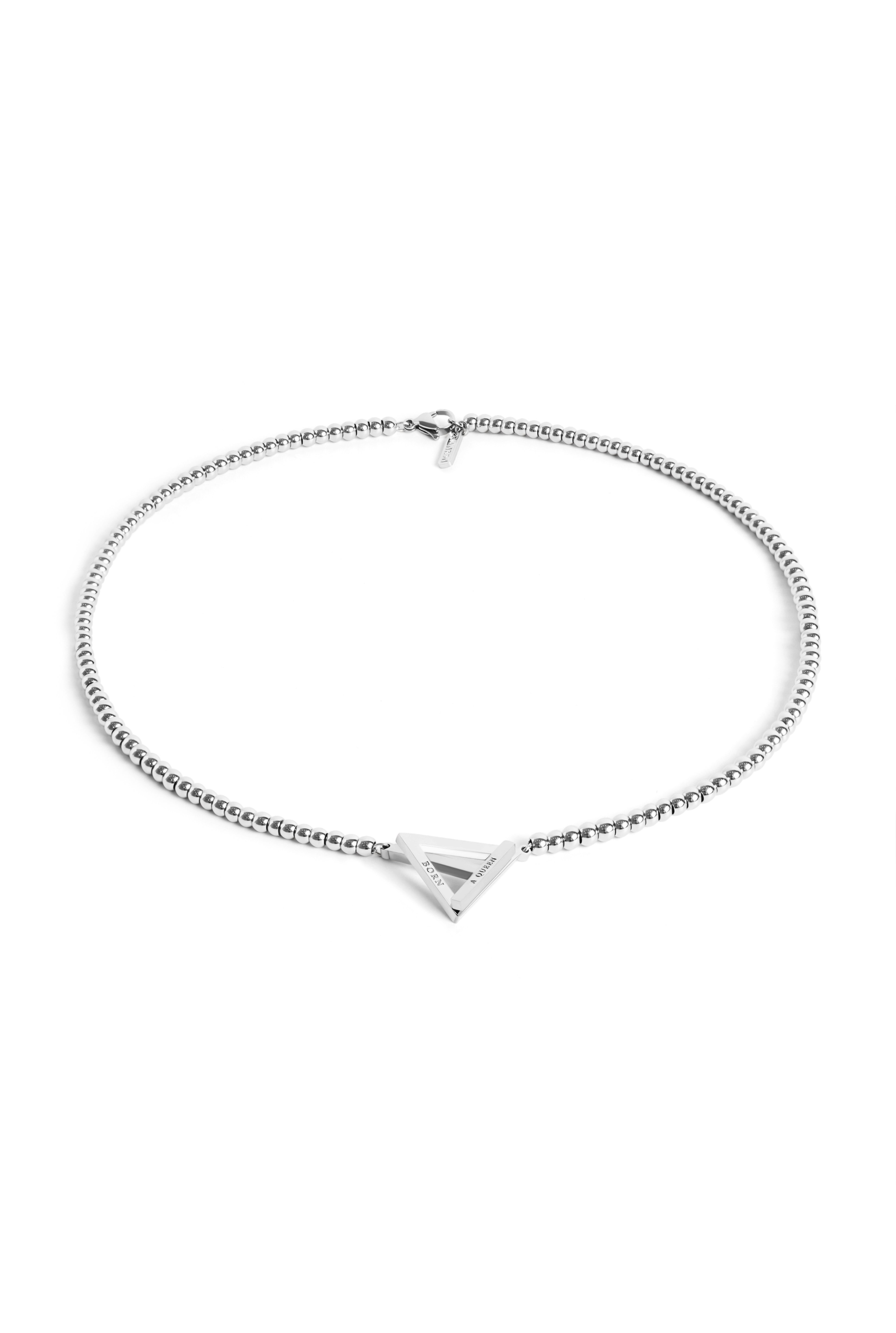 Born a Queen Stainless Steel Beaded Necklace in Silver – A symbol of strength and empowerment. [Motivational and inspirational jewellery], [beautiful jewellery].