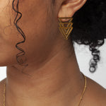 Energy Triangle Drop Earrings Gold, [motivational and inspirational Jewellery], [beautiful Jewellery]