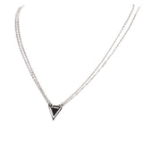 Strength Triangle Double Chain Necklace Silver | Inspirational Jewellery