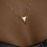 Belief Triangle Double Chain Necklace Gold | Inspirational Jewellery