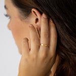 Female Energy Triangle Engraved Ring Gold | Inspirational Jewellery