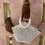 'HALO' Handcrafted White Beaded Bag - Blanksn Jewellery-[motivational and inspirational Jewellery]- [beautiful Jewellery]